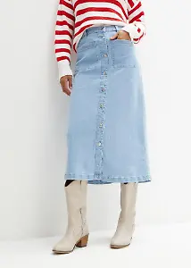 Midi-Jeansrock