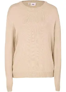 Beigefarbener Strickpulli