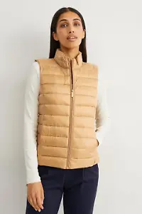 Pufferweste in Beige