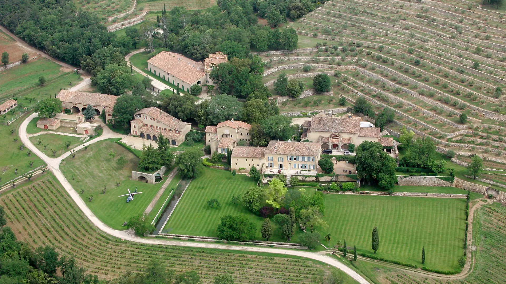 View of the Miraval property in Correns, near Brignoles, southern France, Saturday, May 31, 2008. News broke during the Cannes film festival that U.S. actors Angelina Jolie and Brad Pitt, who already have four children, are expecting twins. Jolie, 32, could give birth on the French Riviera in the coming days . The pair recently moved into the Miraval Estate villa in the French hamlet of Correns, in the Provence region, according to the mayor and a local inn owner. (AP Photo/Lionel Cironneau)