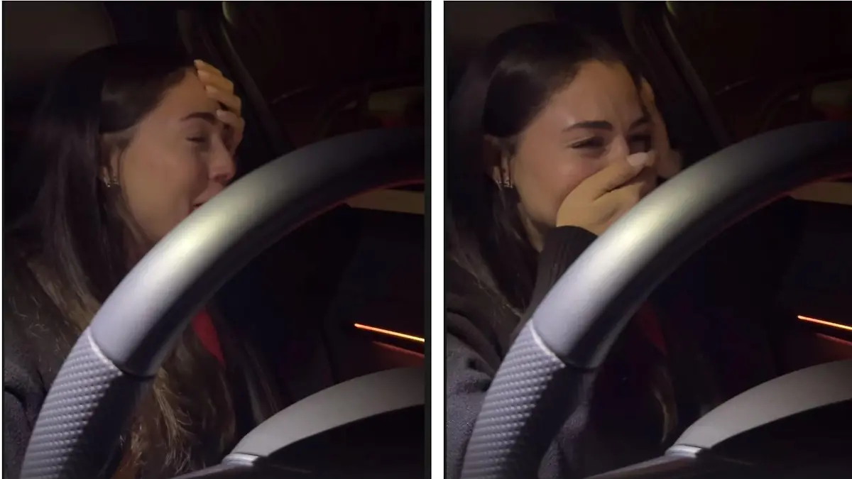 Katharina Eisenblut bricht am Steuer ihres Autos kurz nach Bekanntwerden ihrer Trennung in Tränen aus.