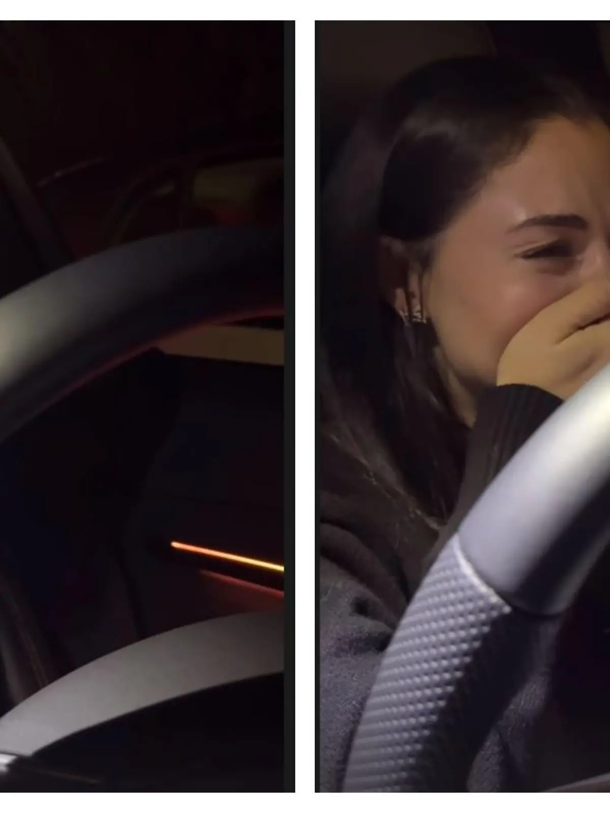 Katharina Eisenblut bricht am Steuer ihres Autos kurz nach Bekanntwerden ihrer Trennung in Tränen aus.