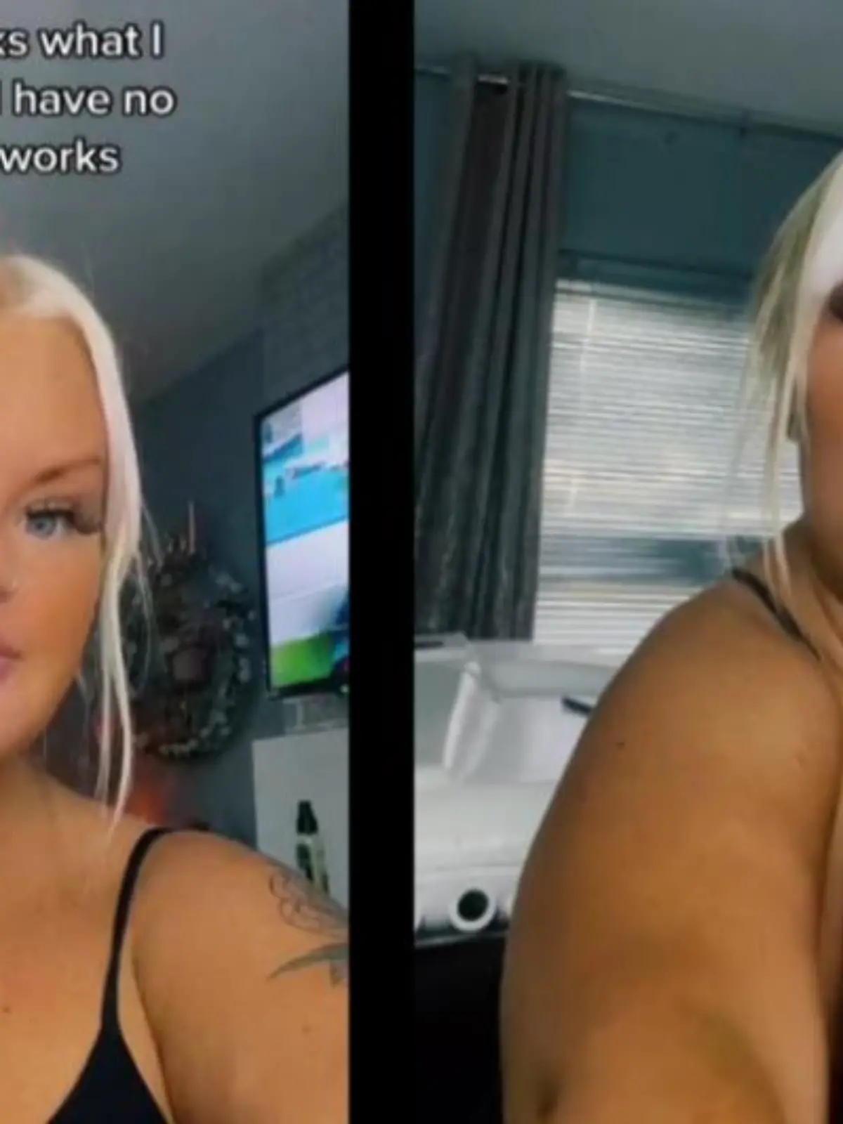 Danielle kann die Arme vor der Brust zusammen machen, ohne eine Lücke dazwischen.