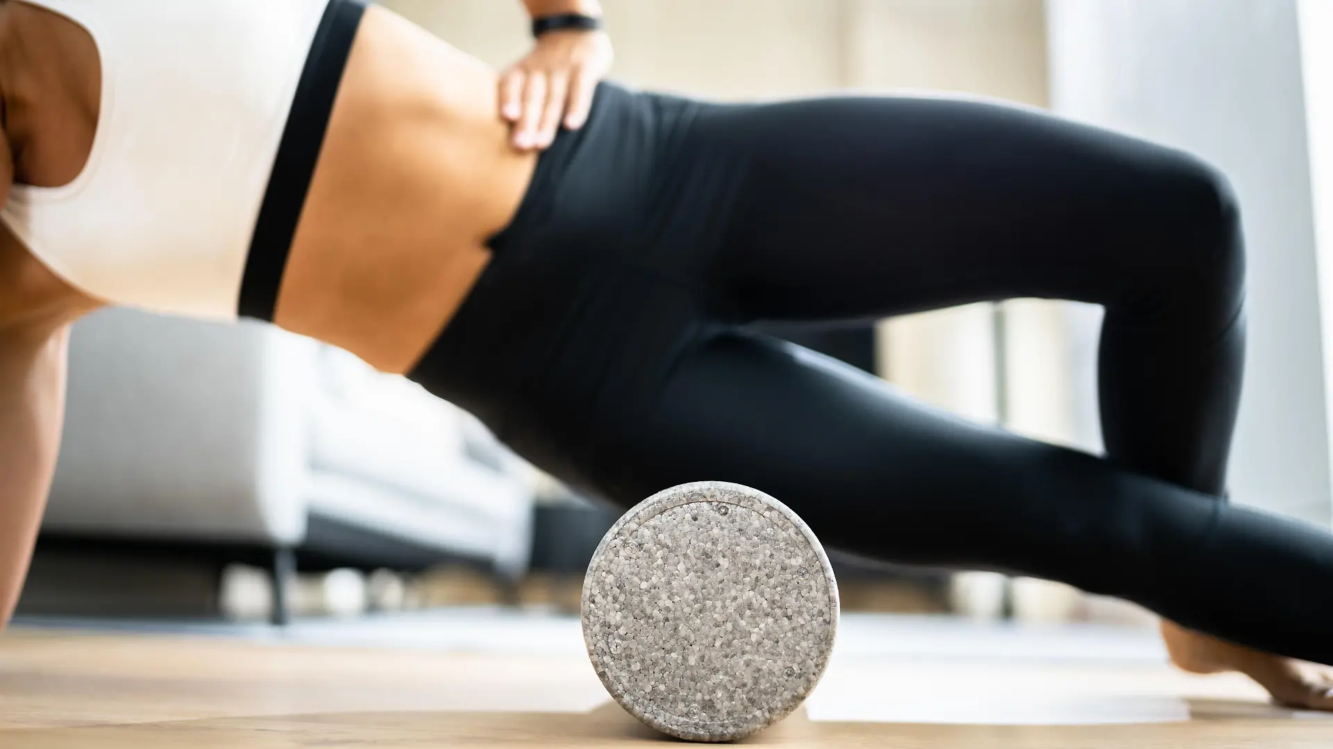 Foam Roller Healthy Leg Workout Sport Training On Floor