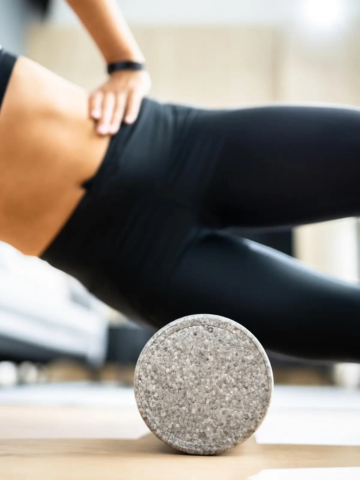 Foam Roller Healthy Leg Workout Sport Training On Floor