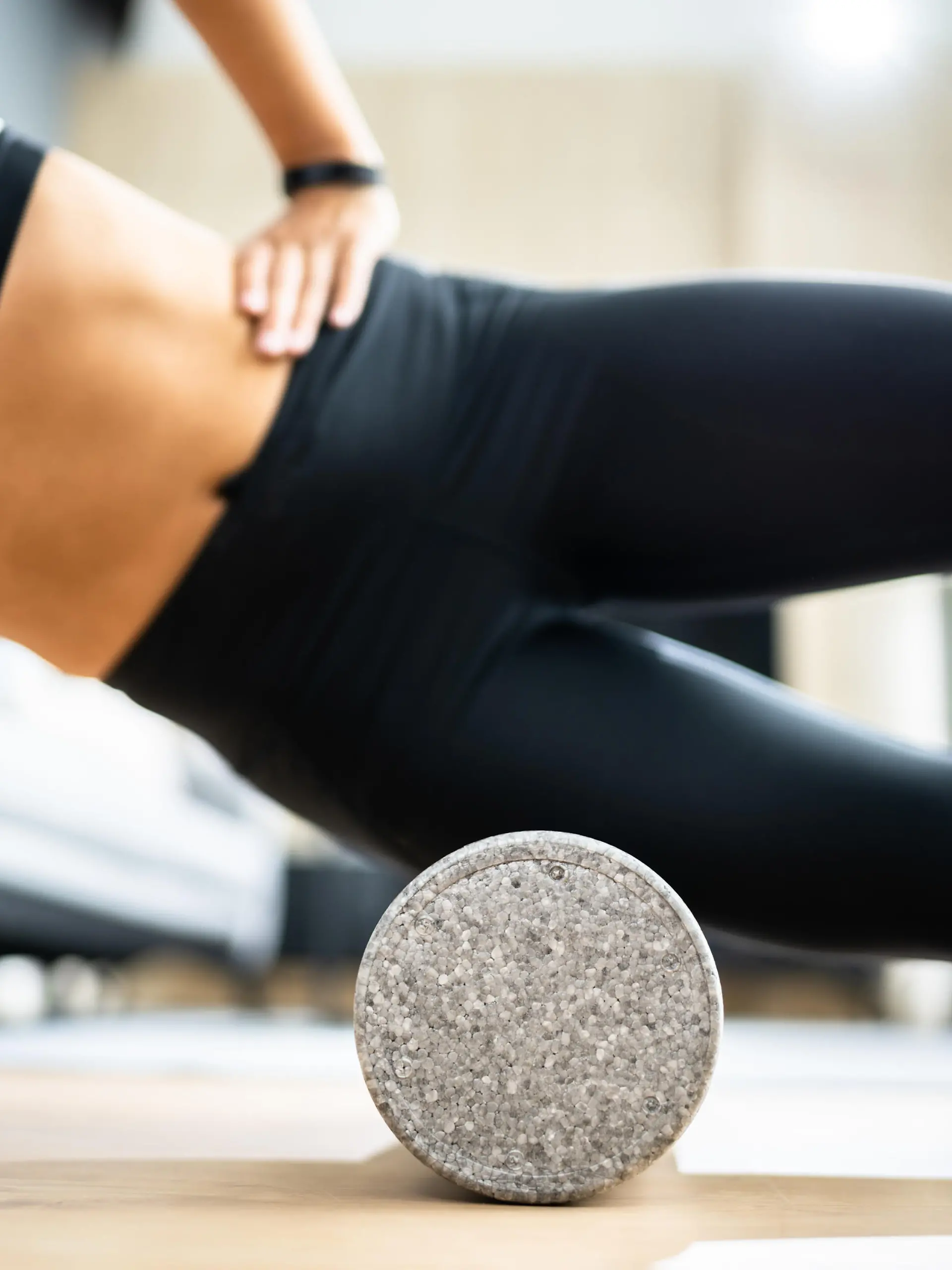 Foam Roller Healthy Leg Workout Sport Training On Floor