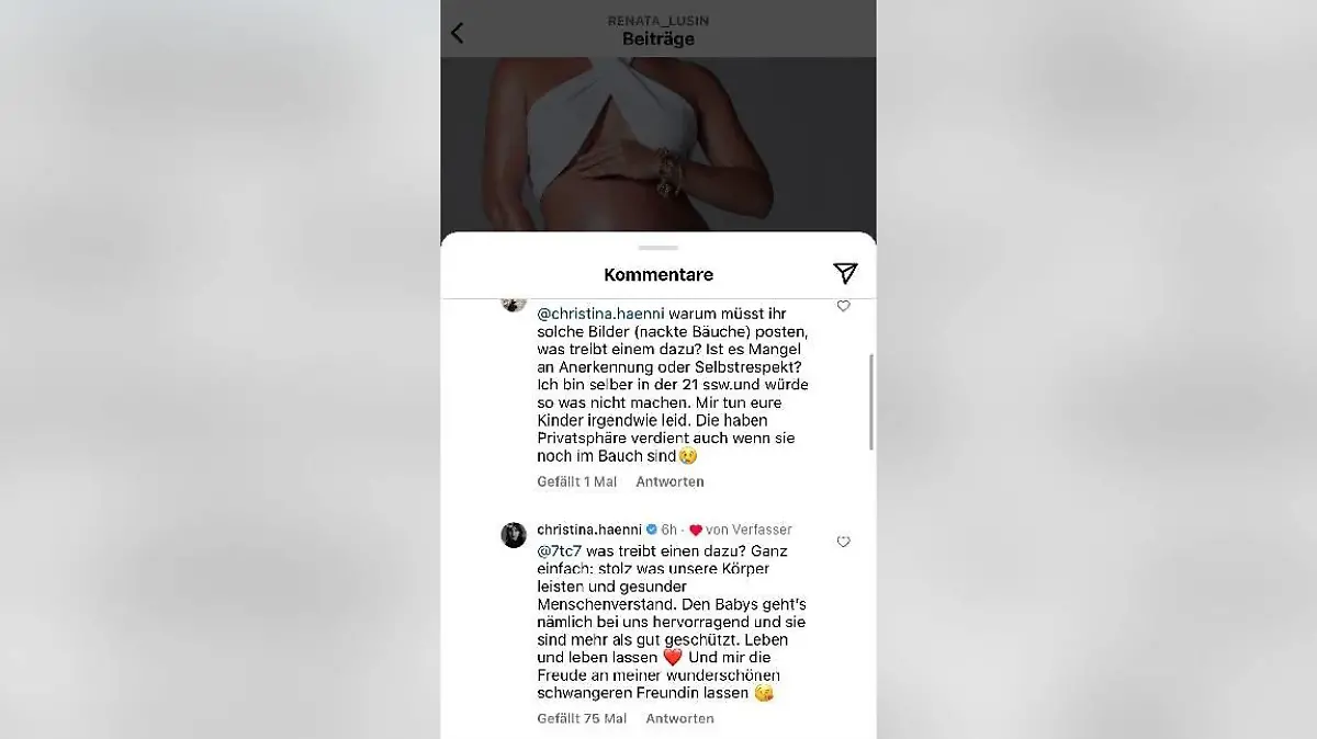 Kritik an Babybauch-Fotos! „Let’s Dance“-Profitänzerin Christina Hänni springt ihrer Kollegin und Freundin Renata Lusin zur Seite.