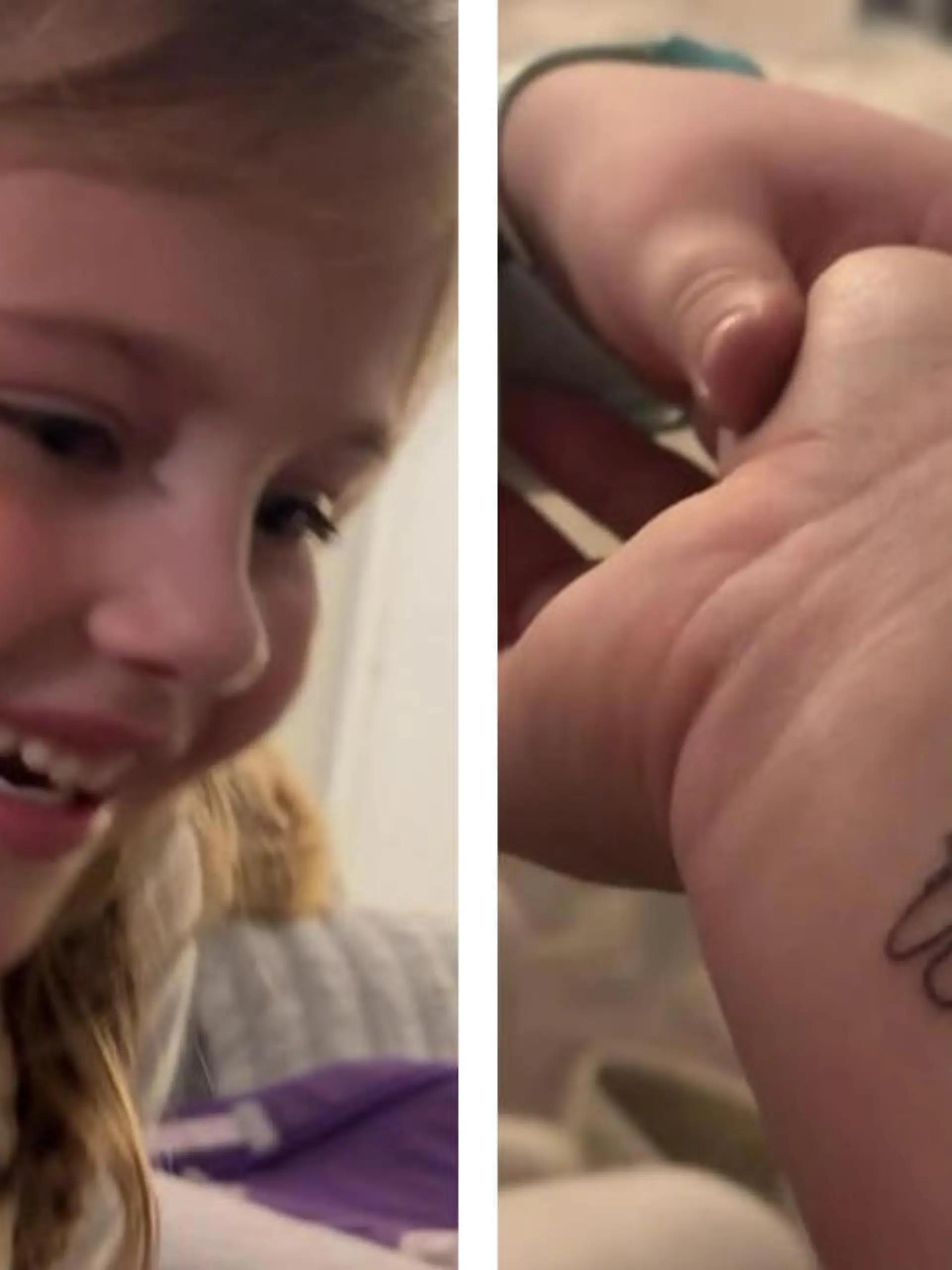 Dieses auf den ersten Blick sehr fragwürdige Tattoo ist ein echter Liebesbeweis! Denn Mutter Lauren hat sich hier ein Bild ihrer Tochter unter die Haut stechen lassen. Ihre süße Tochter Hayden ist hellauf begeistert von Mamas neuem Körperschmuck.