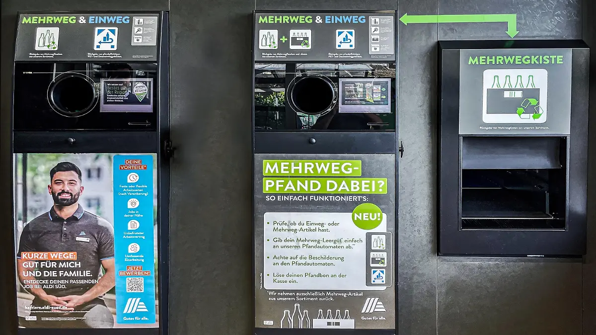 Neu: Automaten für Mehrweg-Pfand bei Aldi Süd.