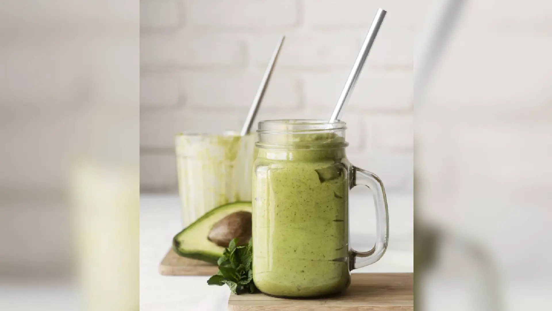 delicious green smoothie with avocado. Resolution and high quality beautiful photo