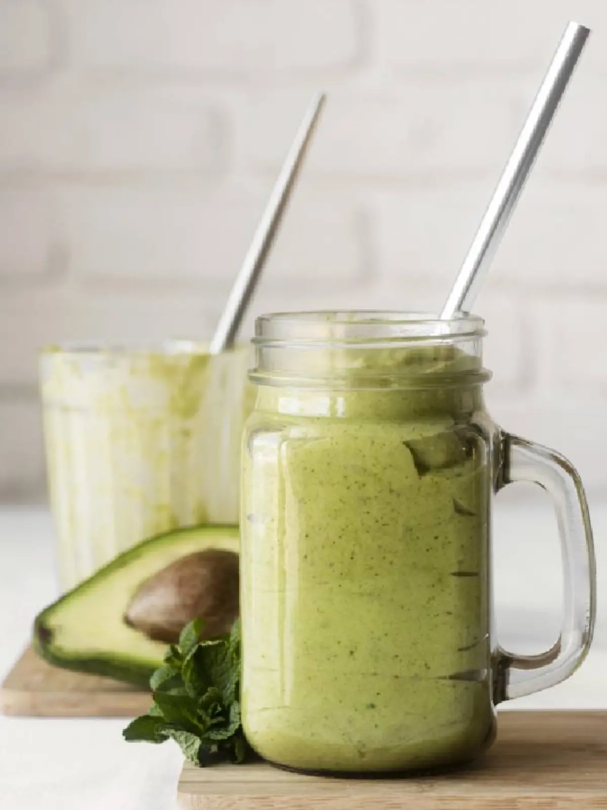delicious green smoothie with avocado. Resolution and high quality beautiful photo