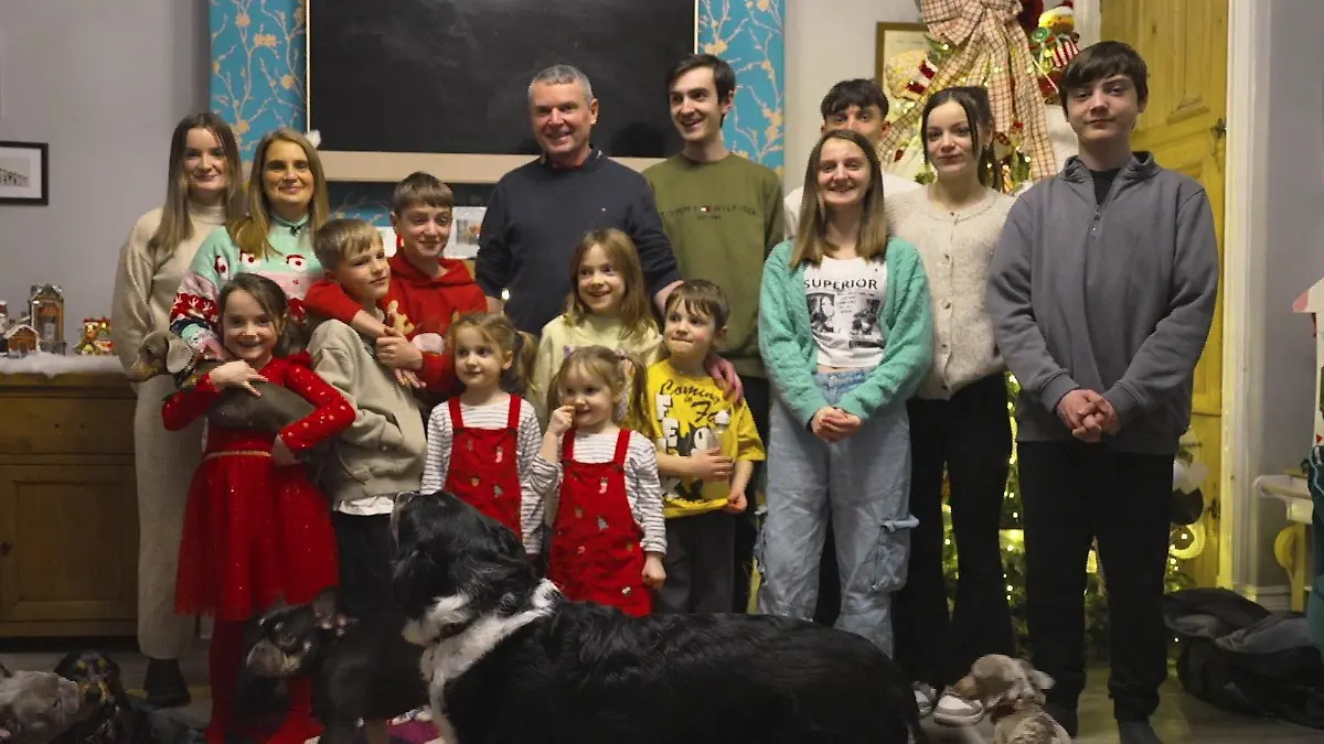 Großfamilie Radford an Weihnachten.