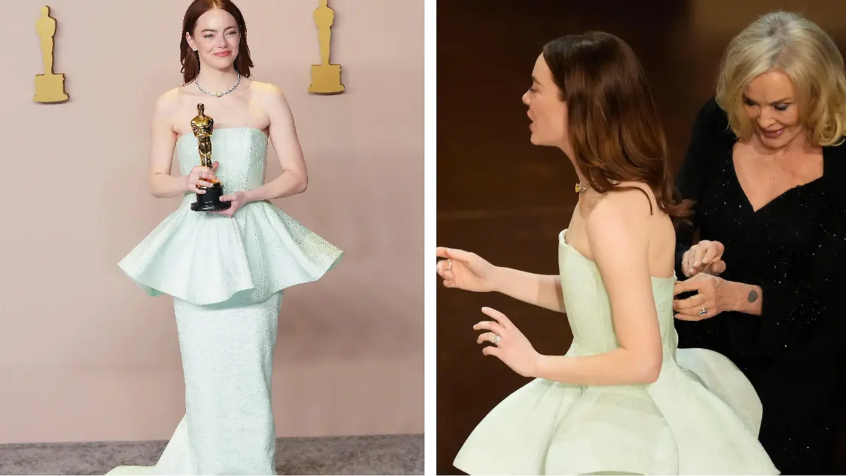 Emma Stones reißt mitten bei der Oscar-Verleihung - doch sie nimmt's ganz gelassen.