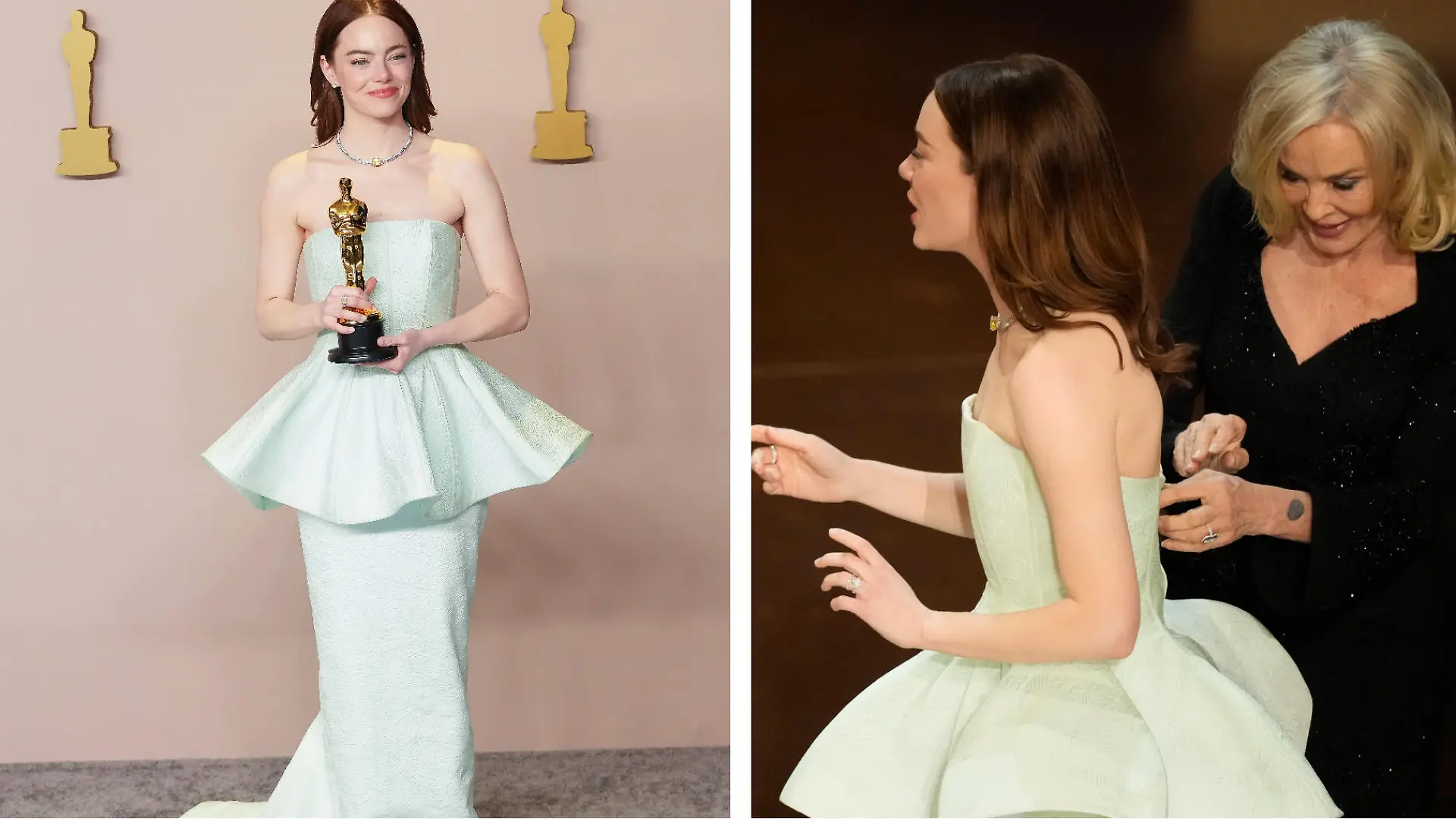 Emma Stones reißt mitten bei der Oscar-Verleihung - doch sie nimmt's ganz gelassen.