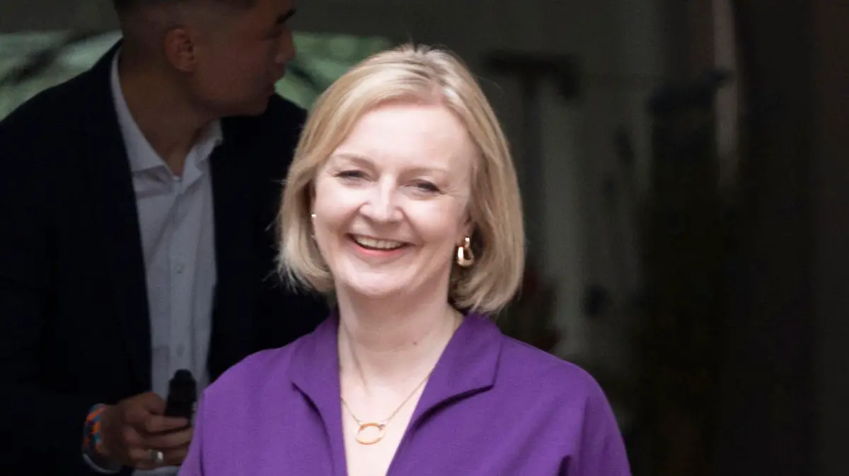(220905) -- LONDON, Sept. 5, 2022 (action press/Xinhua) -- Liz Truss is seen at the Conservative Party Headquarters in London, Britain, on Sept. 5, 2022. Liz Truss, foreign secretary of the United Kingdom (UK), has won the ruling Conservative Party's leadership contest and will replace Boris Johnson as the country's new prime minister. (Photo by Belinda Jiao/action press/Xinhua) / action press