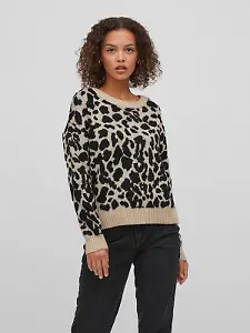 Strickpullover mit Leomuster