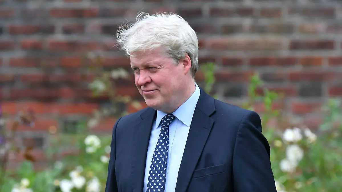Charles Spencer attends the unveiling of a statue of his sister, Diana, Princess of Wales, on what woud have been her 60th birthday, in the Sunken Garden at Kensington Palace, London, Thursday July 1, 2021. (Dominic Lipinski /Pool Photo via AP)