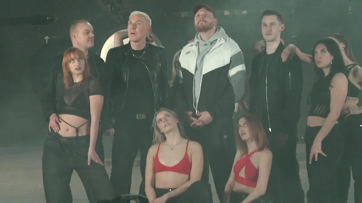 „Scooter“-Frontmann H.P. Baxxter beim Musikdreh