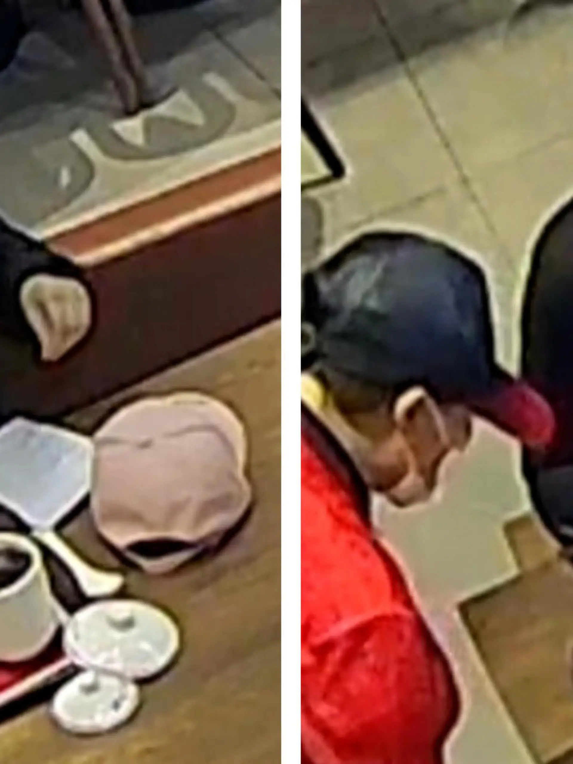 In einem chinesischen Restaurant wird eine Frau von der Kamera aufgezeichnet, als die versucht zu betrügen. Mit einem gekonnten Griff an den Hinterkopf rupft sie sich ihr Haar aus und streut es in ihr eigenes Essen – nur um es später dem Kellner als Mangel zu melden.