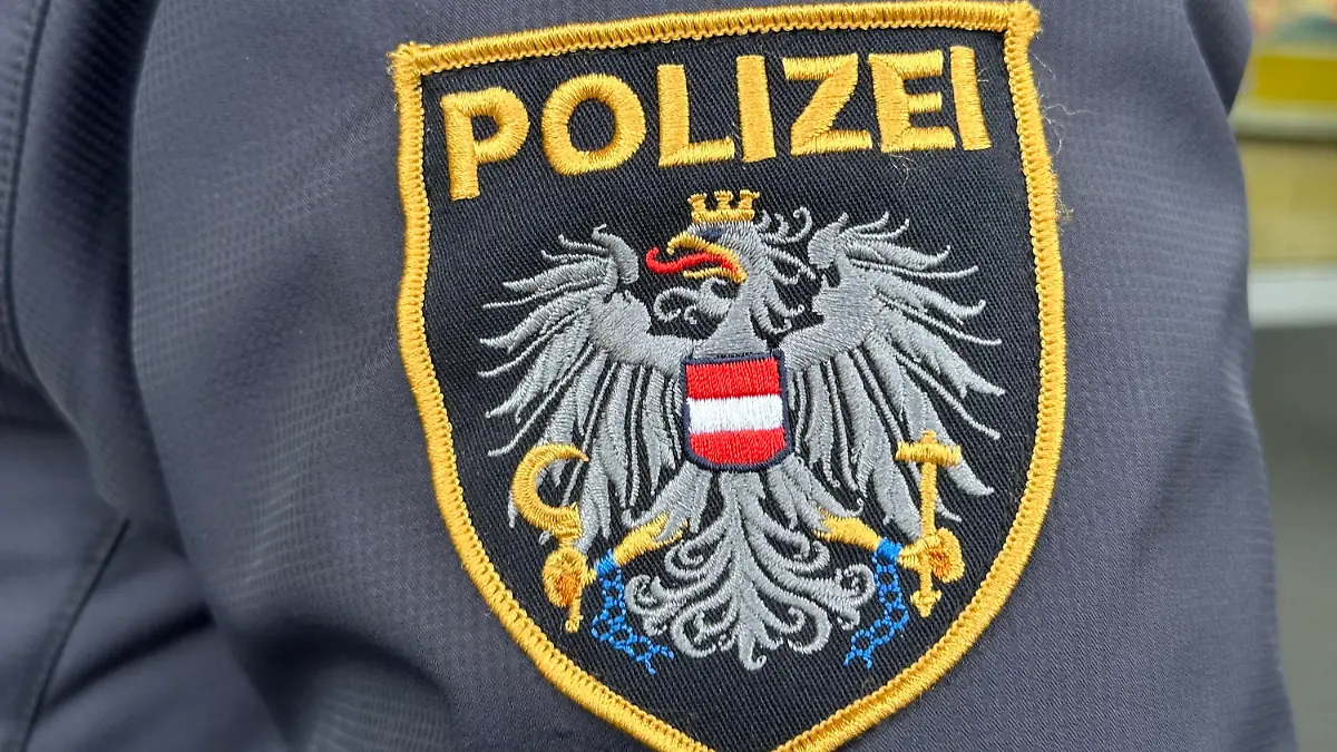 ARCHIV - 24.02.2024, Österreich, Wien: Das Emblem der österreichischen Polizei auf einer Uniform. (zu dpa: «Mutmaßlicher Missbrauch eines Mädchens in Wien: 17 Verdächtige») Foto: Matthias Röder/dpa +++ dpa-Bildfunk +++