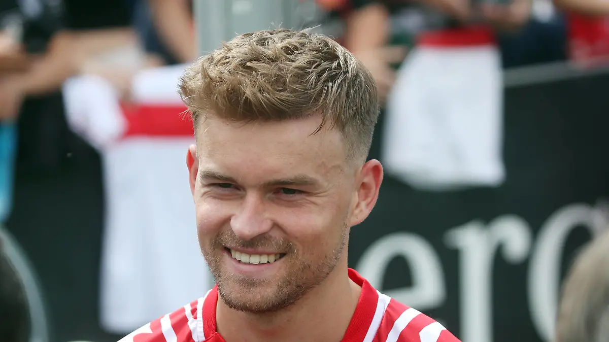 Sport Bilder des Tages 08.08.23 VfB Stuttgart Training Deutschland, Stuttgart, 08.08.2023, Fussball, Bundesliga, VfB Stuttgart Training: Maximilian Mittelstädt. *** 08 08 23 VfB Stuttgart training Germany, Stuttgart, 08 08 2023, football, Bundesliga, VfB Stuttgart training Maximilian Mittelstädt