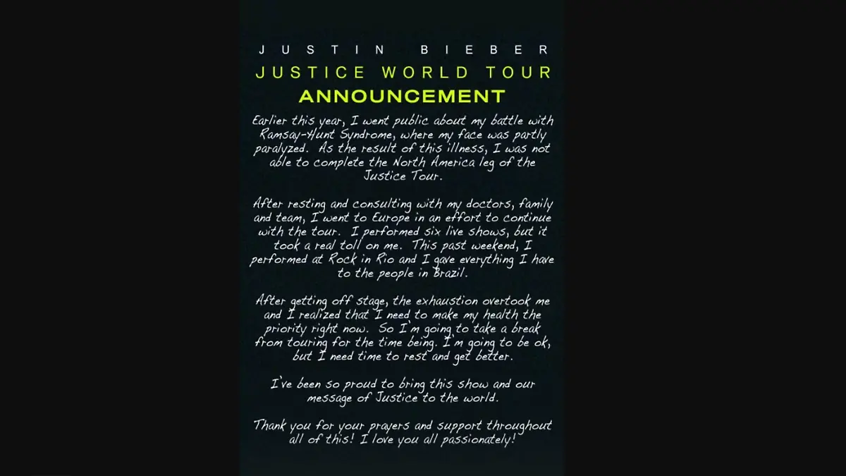 Post von Justin Bieber