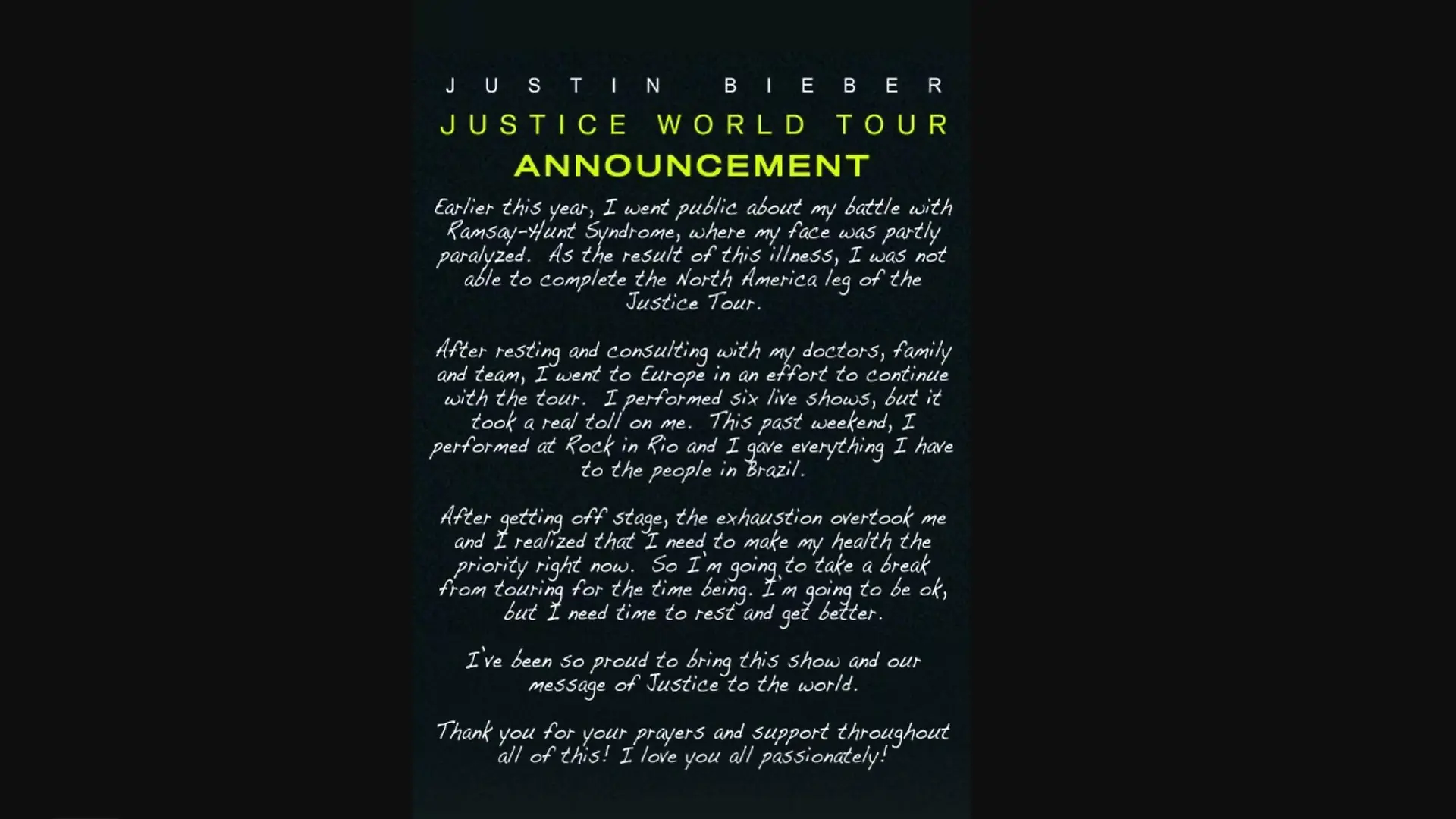 Post von Justin Bieber