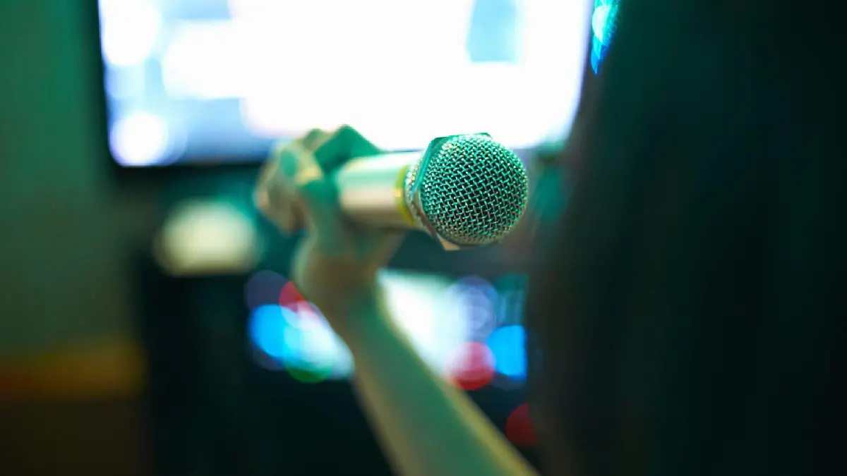 Singing karaoke