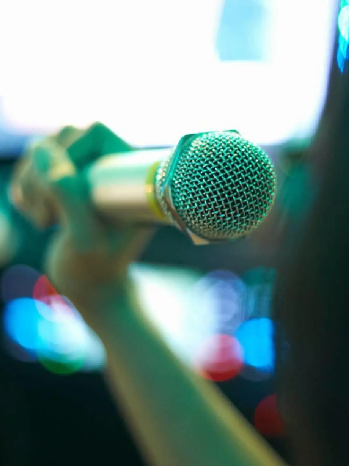 Singing karaoke