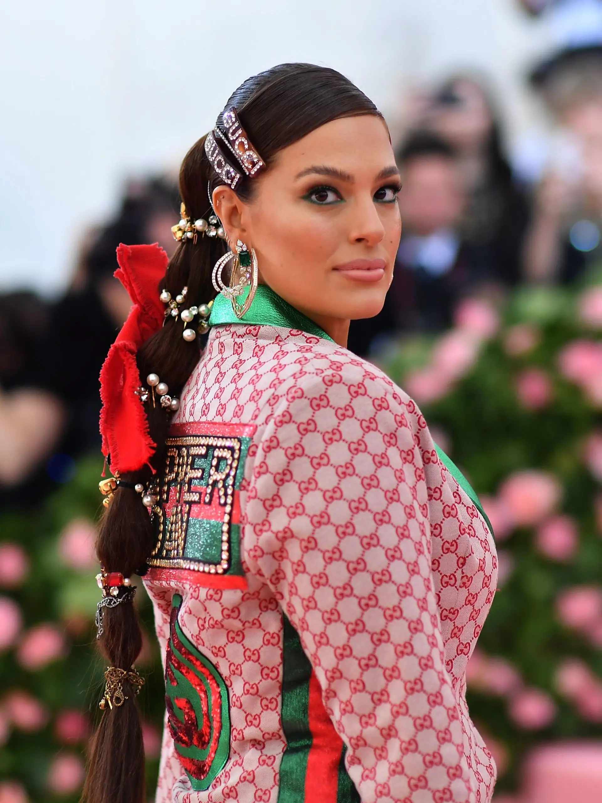 US model Ashley Graham arrives for the 2019 Met Gala at the Metropolitan Museum of Art on May 6, 2019, in New York. - The Gala raises money for the Metropolitan Museum of Arts Costume Institute. The Gala's 2019 theme is Camp: Notes on Fashion" inspired by Susan Sontag's 1964 essay "Notes on Camp". (Photo by ANGELA  WEISS / AFP)        (Photo credit should read ANGELA  WEISS/AFP via Getty Images)