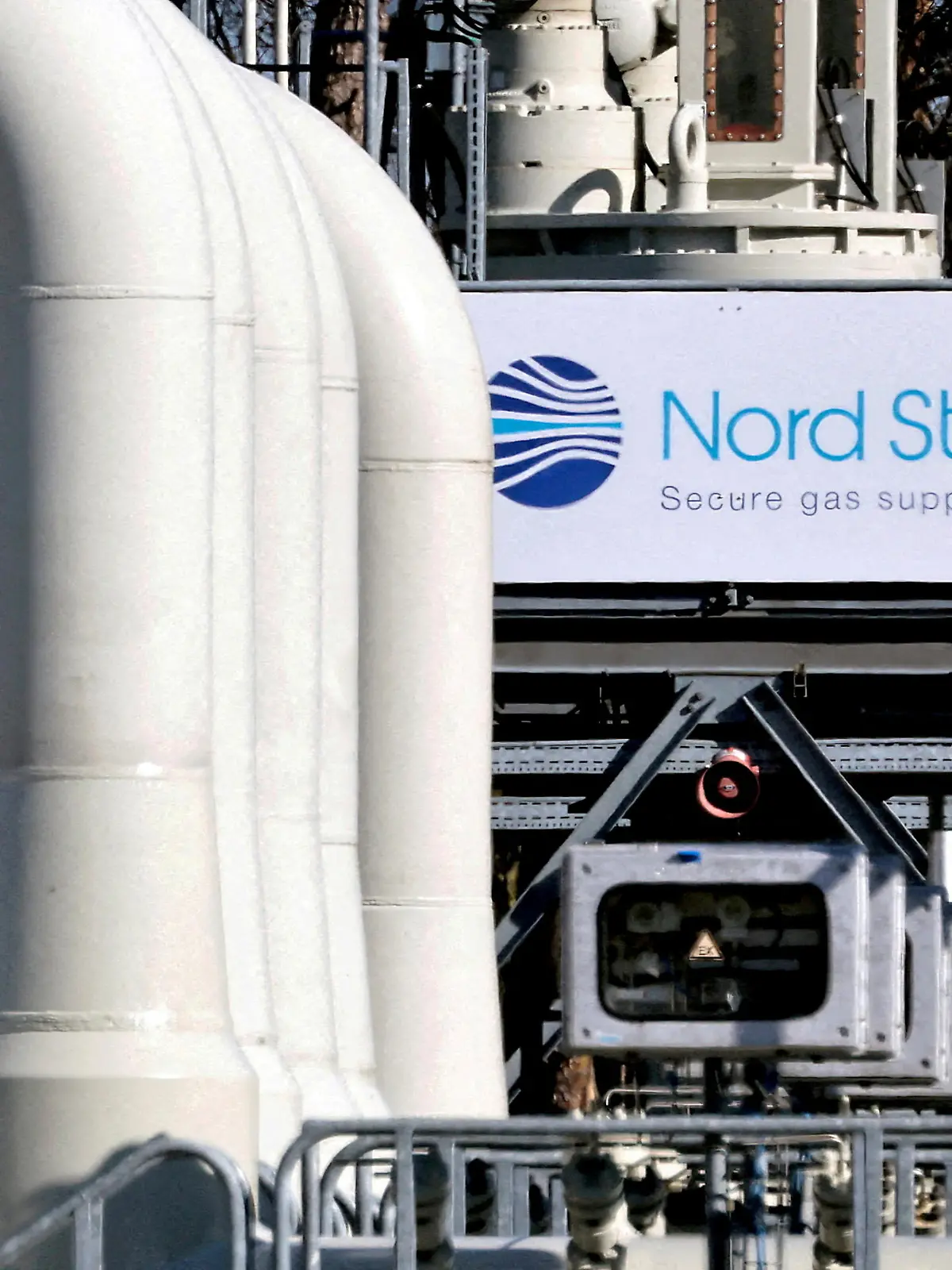FILE PHOTO: Pipes at the landfall facilities of the Nord Stream 1 gas pipeline are pictured in Lubmin, Germany, March 8, 2022. REUTERS/Hannibal Hanschke/File Photo