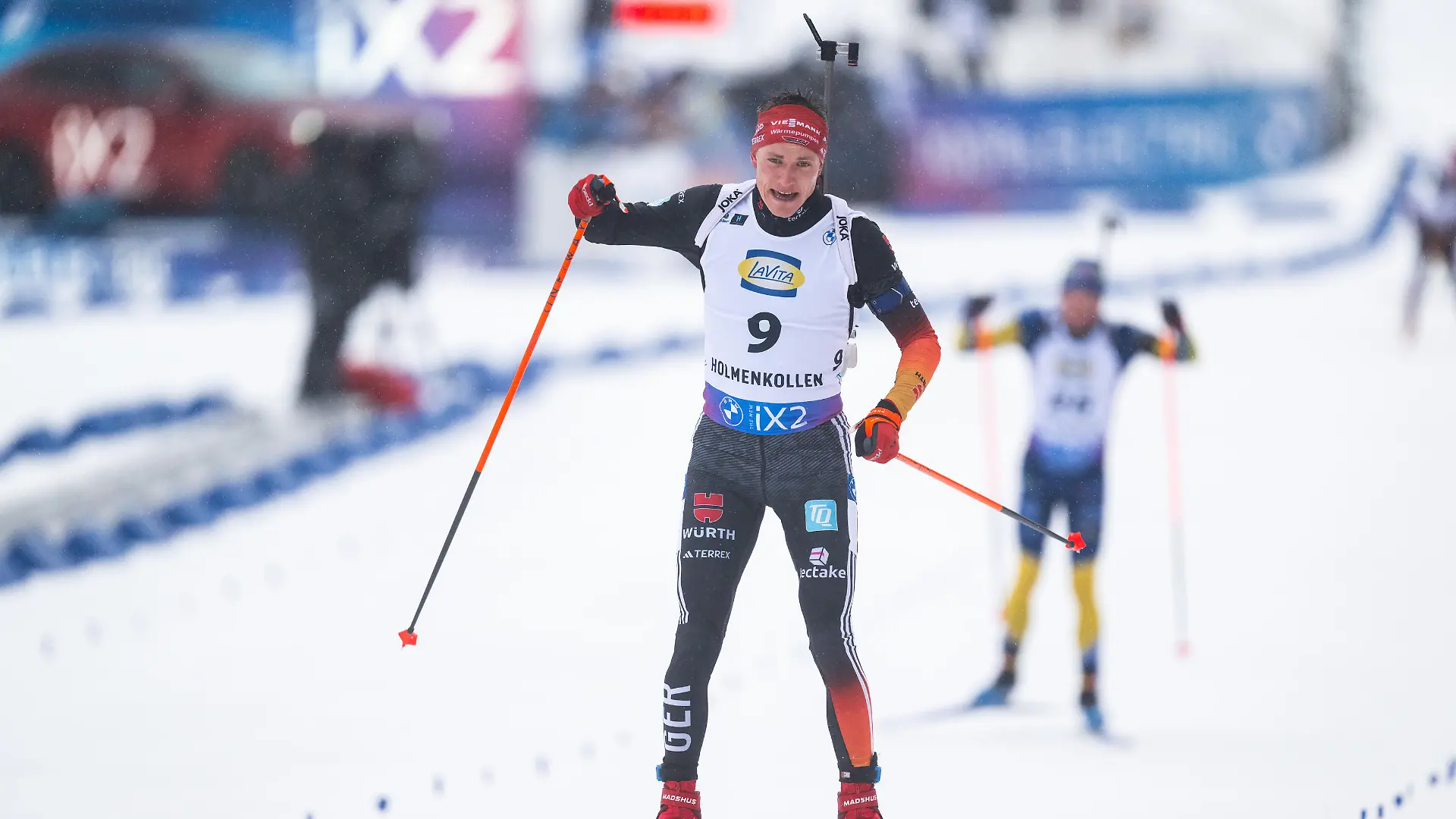 March 2, 2024, Oslo, Norway: 240302 Benedikt Doll of Germany competes in men's 15 km mass start during the IBU World Cup on March 2, 2024 in Oslo. .Photo: Mathias Bergeld / BILDBYRÃN / kod MB / MB0882.skidskytte biathlon skiskyting världscupen ibu world cup masstart mass start bbeng verdenscup (Credit Image: © Mathias Bergeld/Bildbyran via ZUMA Press) / action press