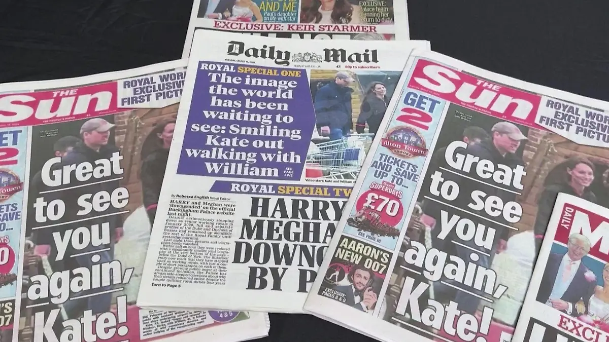 Nicht nur die Sun titelt mit der lächelnden Prinzessin Kate