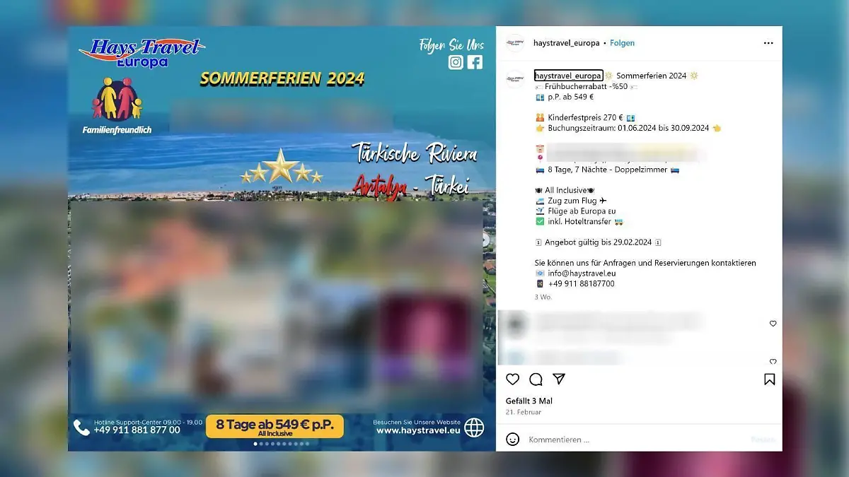 Die vermeintlichen Angebote von Hays Travel Europa sind in der Regel nur wenige Tage gültig, wie dieses Beispiel zeigt.