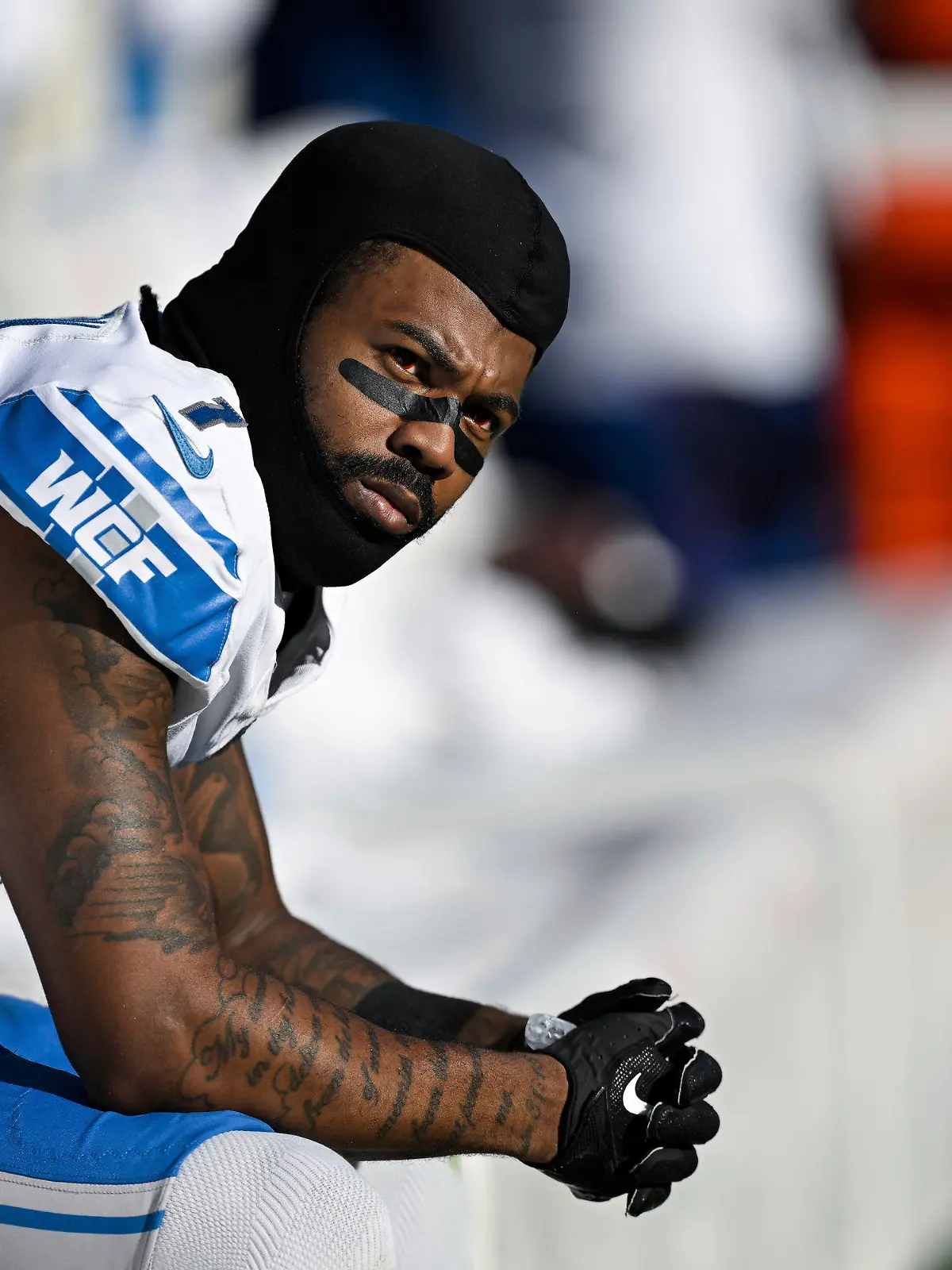FILE - Detroit Lions cornerback Cameron Sutton (1) looks on from the sideline during the second half of an NFL football game against the Baltimore Ravens, Oct. 22, 2023, in Baltimore. A Florida sheriff's department on Wednesday, March 20, 2024, said it has a domestic violence warrant seeking the arrest of Sutton and asked for public help in finding him. (AP Photo/Terrance Williams, File)