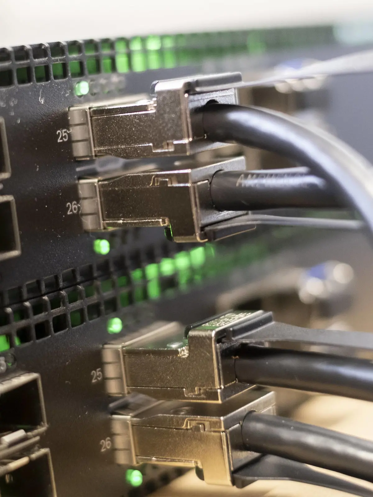 Daten- und Netzwerkkabel an Internetservern Internetserver *** Data and network cables on Internet servers Internet server  