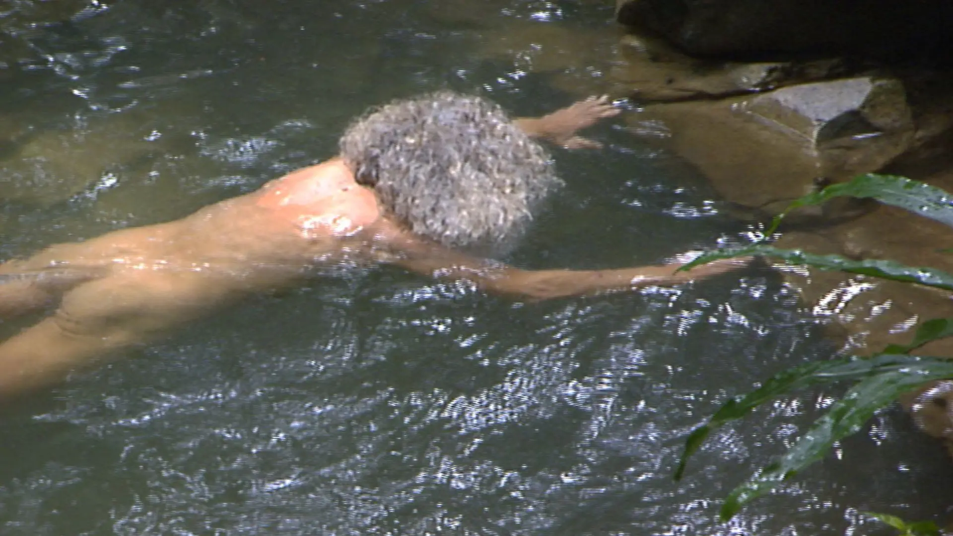 Tag 2 im Camp - Rainer Langhans badet im See. # Foto: RTL

Verwendung des Bildes für Online-Medien ausschließlich mit folgendem Hinweis und Verlinkung: Alle Infos zu "Ich bin ein Star - Holt mich hier raus!" im Special bei RTL.de [LINK]: http://www.rtl.de/tv/ibes.php

NUR ZUR EINMALIGEN VERÖFFENTLICHUNG ! KEINE WEITERGABE AN DRITTE ! 
KEINE VERWENDUNG NACH DEM 17.02.2011 !! KEINE ARCHIVIERUNG !

Suchbegriff: Dschungelcamp *** Local Caption *** Abdruck honorarfrei bei Quellenangabe, Foto: RTL - Die honorarfreie Nutzung des Bildmaterials ist nur im Zusammenhang mit der angegeben RTL-Sendung und/oder programmbezogener redaktioneller Berichterstattung erlaubt. Eine Nutzung für das Internet ist nur mit folgendem Hinweis und Verlinkung gestattet: Alle Infos zu "Ich bin ein Star - Holt mich hier raus!" im Special bei RTL.de [LINK]: http://www.rtl.de/tv/ibes.php . Die Nutzung von Bildmaterial in digitalen elektronischen Programmführern wird nicht erlaubt. Benutzung für Poster nur mit Sendehinweis gestattet.