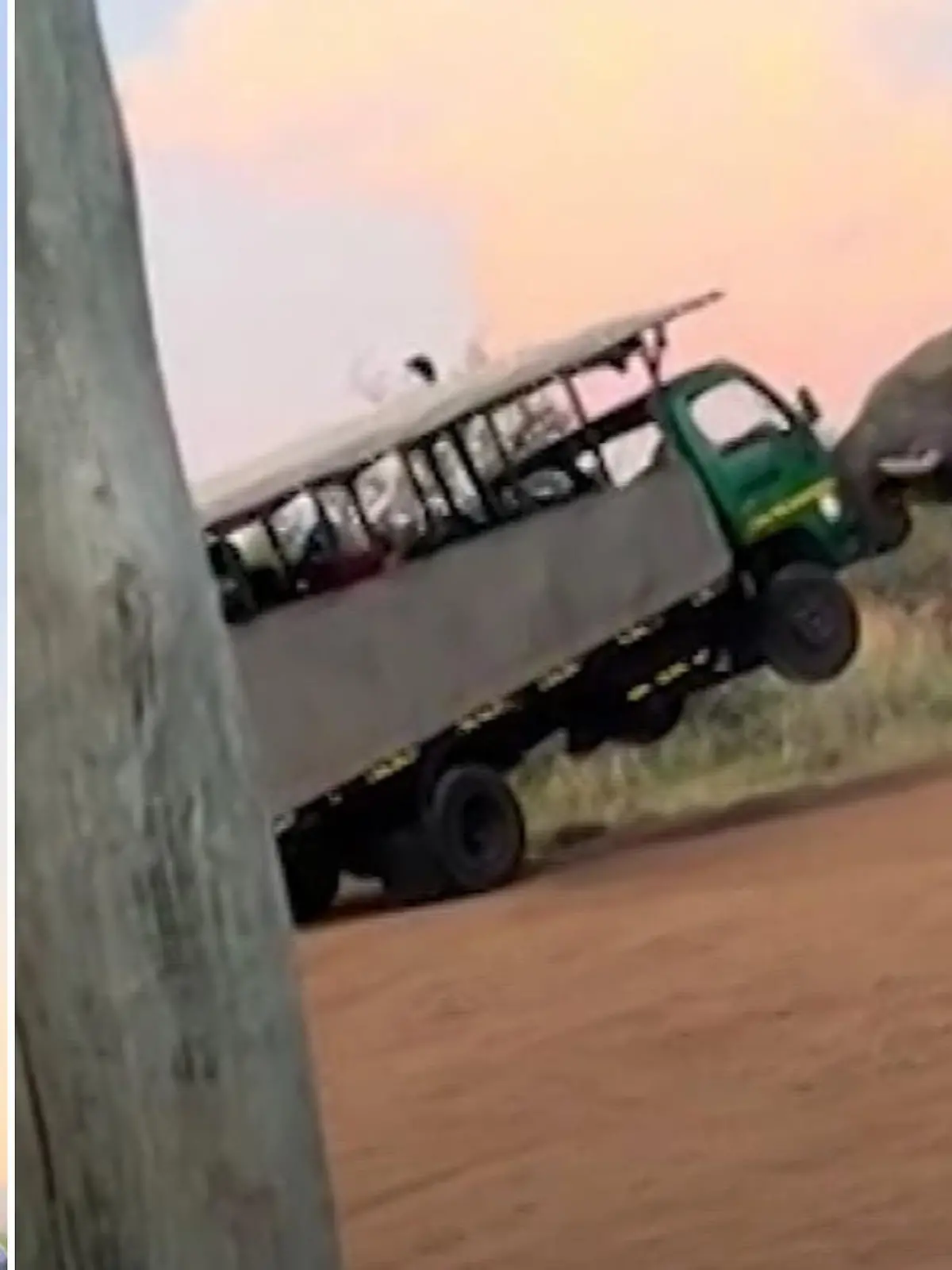 Der Dickhäuter greift in der Pipi-Pause an!
Safari-Touristen wollen im Pilanesberg-Nationalpark im Nordwesten von Südafrika wilden Tieren näher kommen, doch so nah hätte es vermutlich auch nicht sein müssen. Denn die Gruppe wird während der Pinkel-Pause von einem wütenden Elefantenbullen angegriffen, nimmt den Laster kurzerhand auf die Stoßzähne. Der Fahrer versucht noch, den Elefanten mit Schreien zum Rückzug zu überreden – ob des geklappt hat, seht ihr im Video.