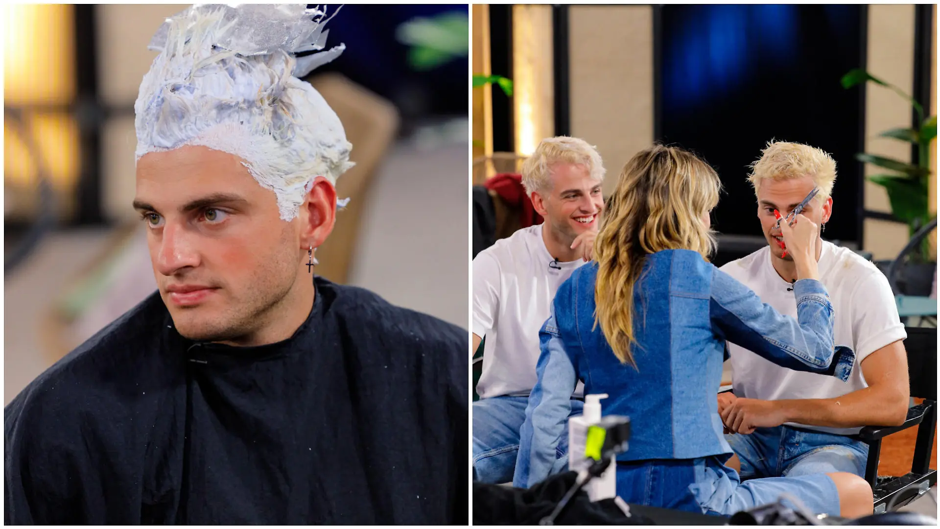 Heidi Klum und ihre Zwillingsmodel bei der Umstyling-Folge von GNTM