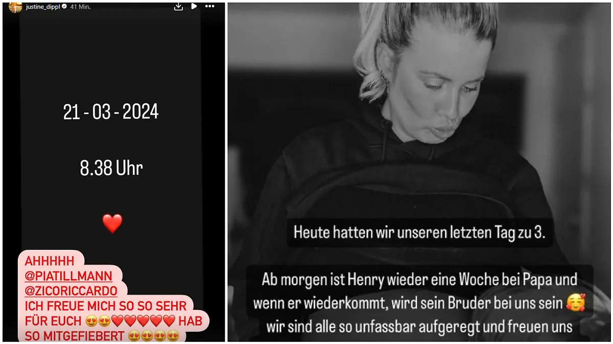 Justine Dippl hat schon vor Tillmann und Banach die Geburt verraten