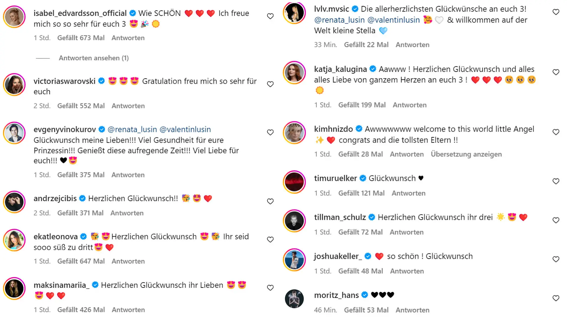 Alle senden Liebe an die Lusins