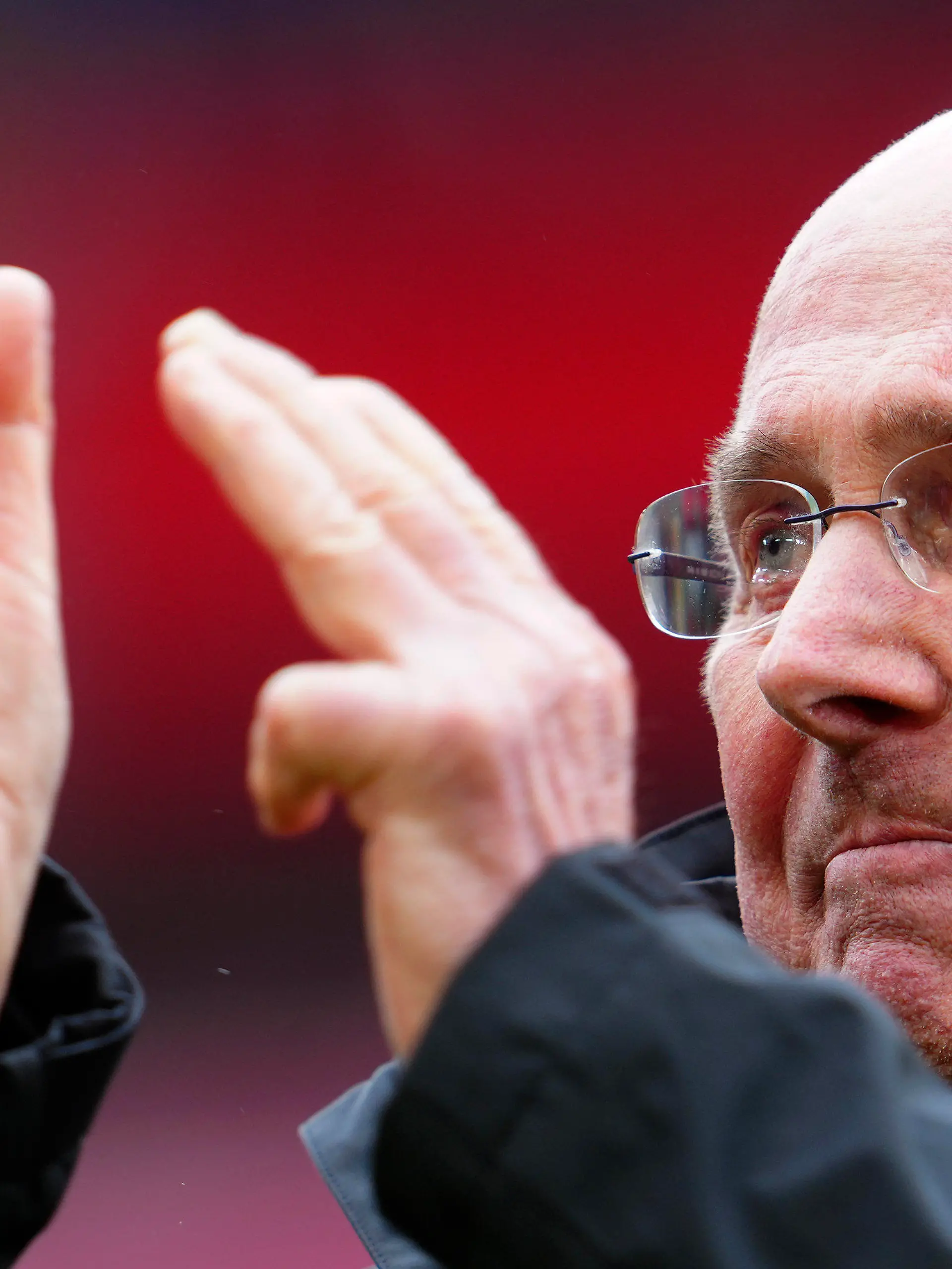 Former England manager Sven-Goran Eriksson applauds the crowd before the start of an exhibition soccer match between Liverpool Legends and Ajax Legends at Anfield Stadium, Liverpool, England, Saturday March 23, 2024. Former England boss Eriksson, who is a lifelong Liverpool fan, disclosed his terminal cancer diagnosis in January. (AP Photo/Jon Super)