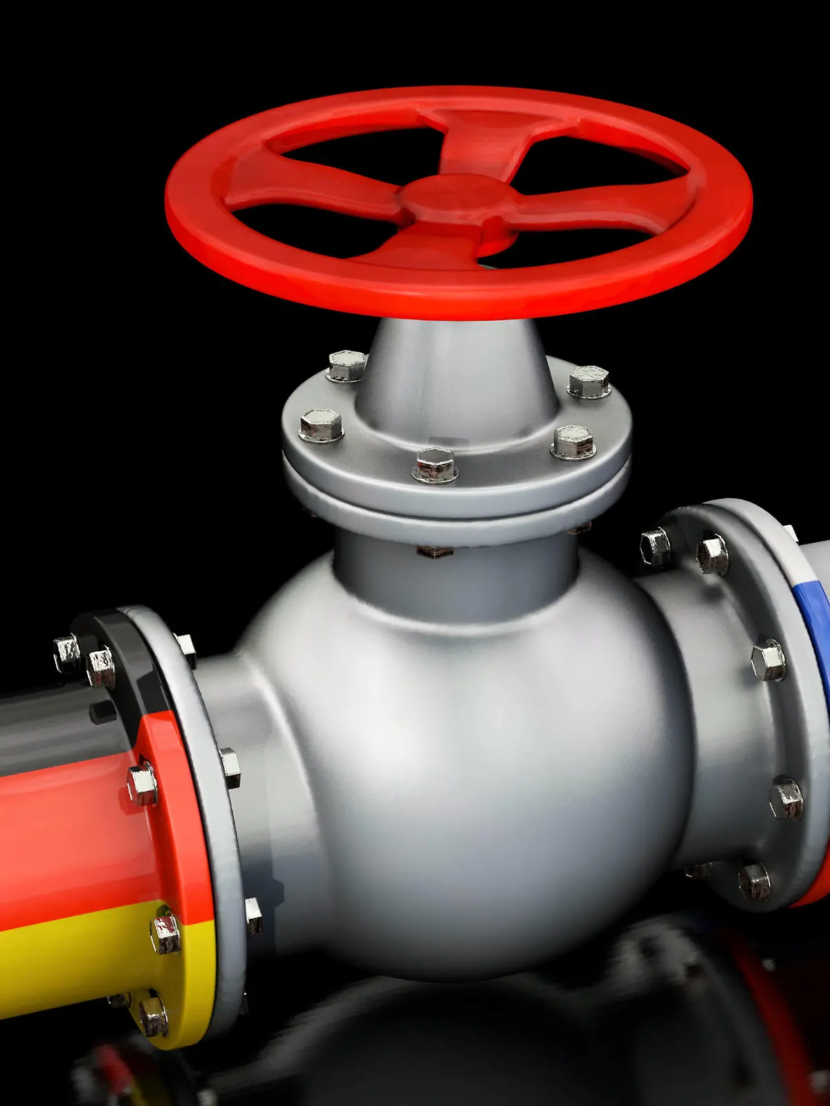 Nord Stream 2 - Erdgasleitung mit Gashahn Symbolbild zum Thema Erdgaslieferung von Russland nach Deutschland *** Nord Stream 2 natural gas pipeline with gas tap symbol image about natural gas supply from Russia to Germany 