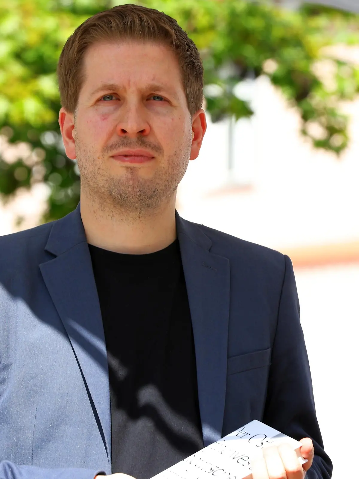 June 3, 2023, Strausberg, Märkisch Oderland, Germany: Strausberg: Kevin Kühnert was presented with the book ''The East: A West German Invention'' by Dirk Oschmann on stage by Elske Hildebrandt, a member of the state parliament. (Credit Image: © Simone Kuhlmey/Pacific Press via ZUMA Press Wire) / action press