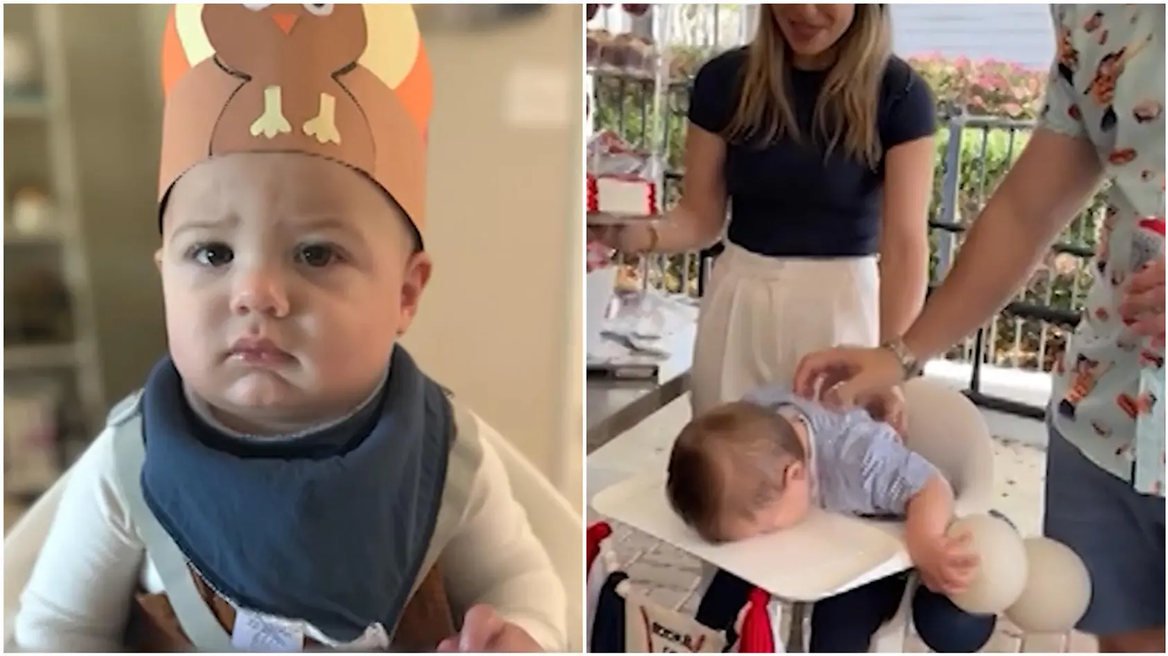 Unbeeindrucktes Baby schläft ein