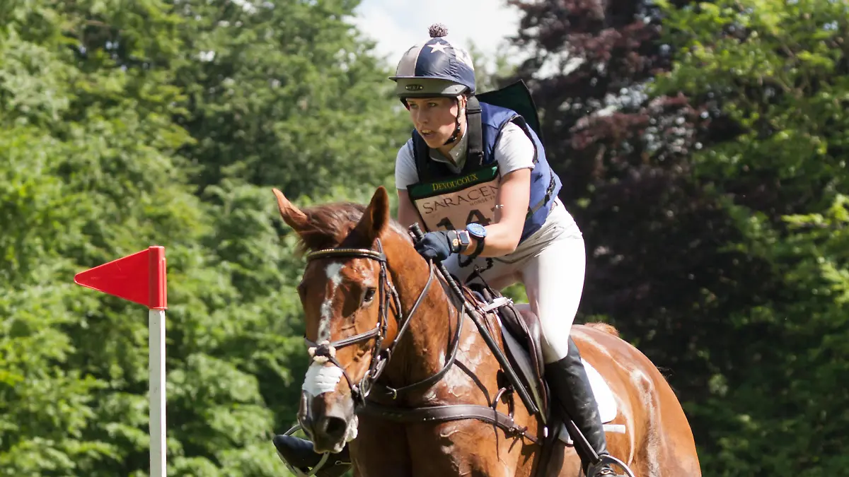 HOUGHTON, NORFOLK/ENGLAND - May 27th 2017: Houghton International Horse Trials 2017 Caroline March riding Barrichello. Including cross country, eventing, show jumping and dressage at the top level