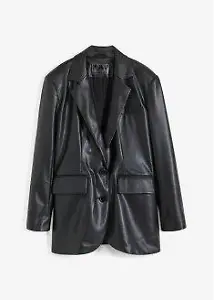 Oversized Lederimitat Blazer