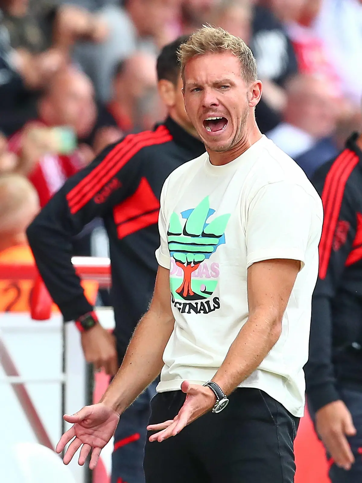 03.09.2022, xtgx, Fussball 1. Bundesliga, 1. FC Union Berlin - FC Bayern Muenchen emspor, v.l. Julian Nagelsmann Bayern Muenchen, Trainer gibt Anweisungen, gestikuliert mit den Armen, gesticulate, gives instructions enttaeuscht, schaut enttaeuscht, niedergeschlagen, disappointed DFL/DFB REGULATIONS PROHIBIT ANY USE OF PHOTOGRAPHS as IMAGE SEQUENCES and/or QUASI-VIDEO Berlin *** 03 09 2022, xtgx, football 1 Bundesliga, 1 FC Union Berlin FC Bayern Muenchen emspor, v l Julian Nagelsmann Bayern Muenchen, coach gives instructions, gestures with arms, gesticulate, gives instructions disappointed, looks disappointed, dejected, disappointed DFL DFB REGULATES PROHIBIT ANY USE OF PHOTOGRAPHS AS IMAGE SEQUENCES AND OR QUASI VIDEO Berlin 