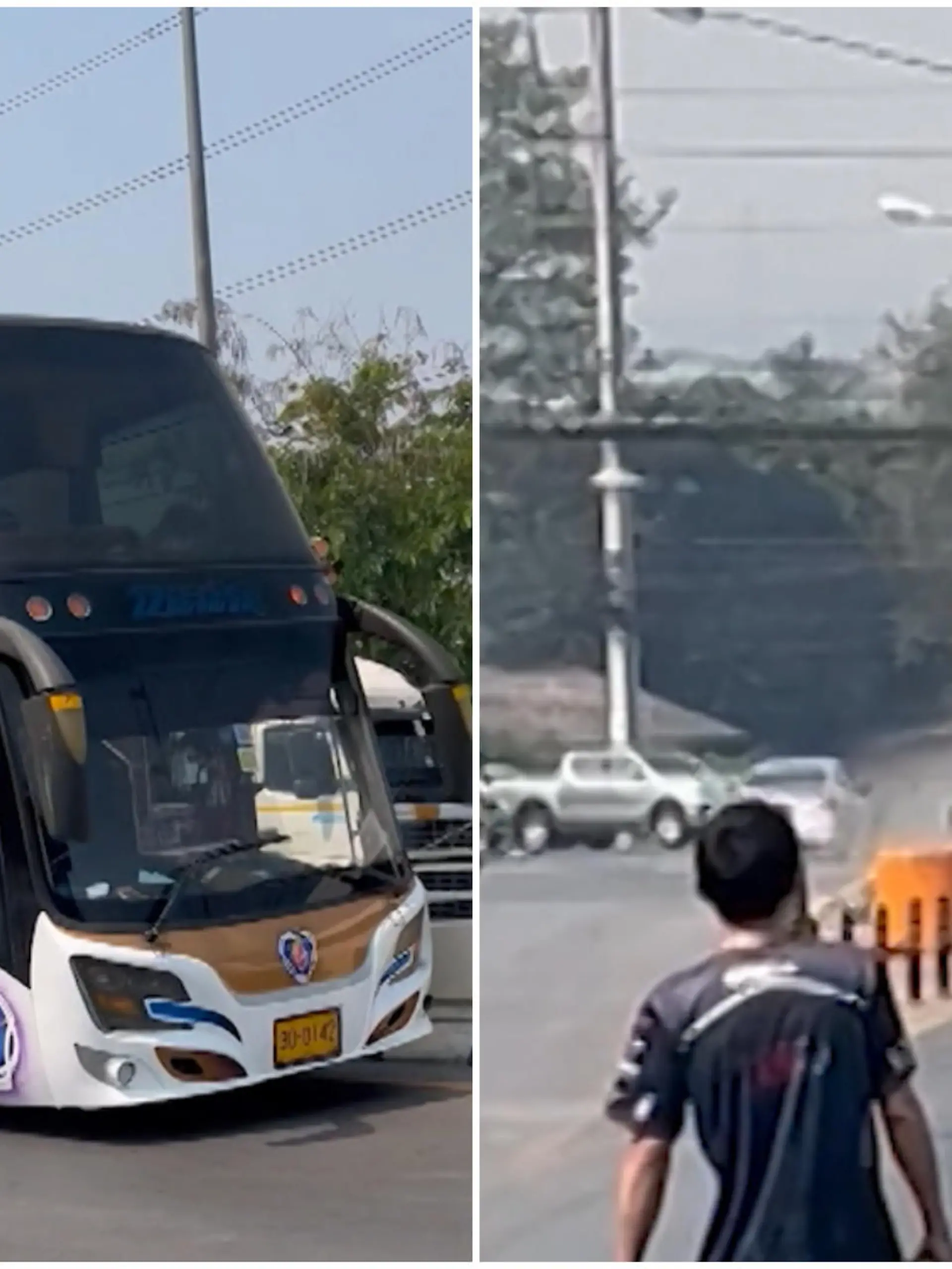 In Thailand gerät ein Reisebus plötzlich außer Kontrolle. Der Fahrer versucht noch, Schlimmeres zu verhindern, doch es kommt zum Crash! Die ganze Geisterfahrt zeigen wir im Video.