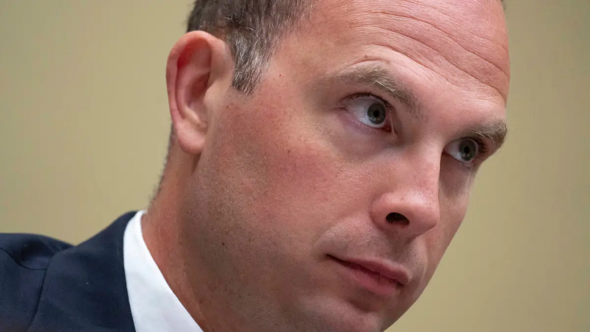 26.07.2023, USA, Washington: David Grusch, pensionierte Major der US-Luftwaffe, sagt vor einem Unterausschuss des Repräsentantenhauses über unidentifizierte Flugobjekte aus. Foto: Nathan Howard/AP/dpa +++ dpa-Bildfunk +++